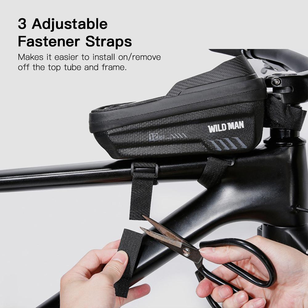Bike Phone Bag Waterproof Top Tube Bag Bicycle Touchscreen Phone Mount Bag Cycling Frame Bag Fits
