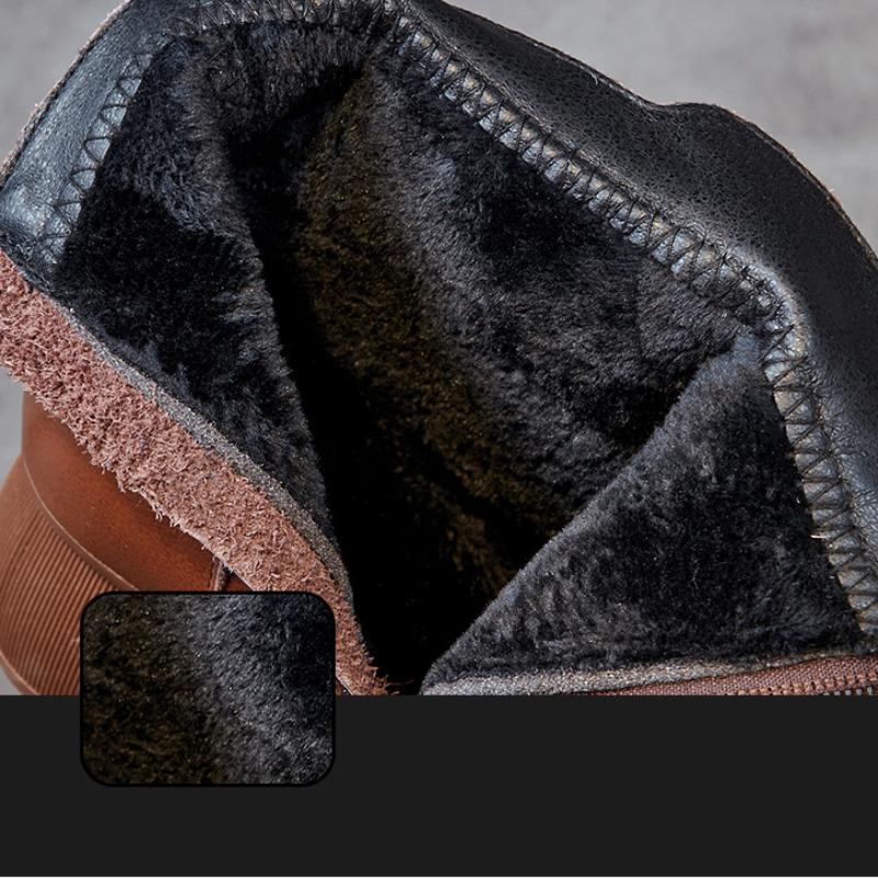 Johnature Зимние теплые короткие сапоги, непромокаемая женская обувь из натуральной кожи в этническом стиле на толстом каблуке и мягкой подошве