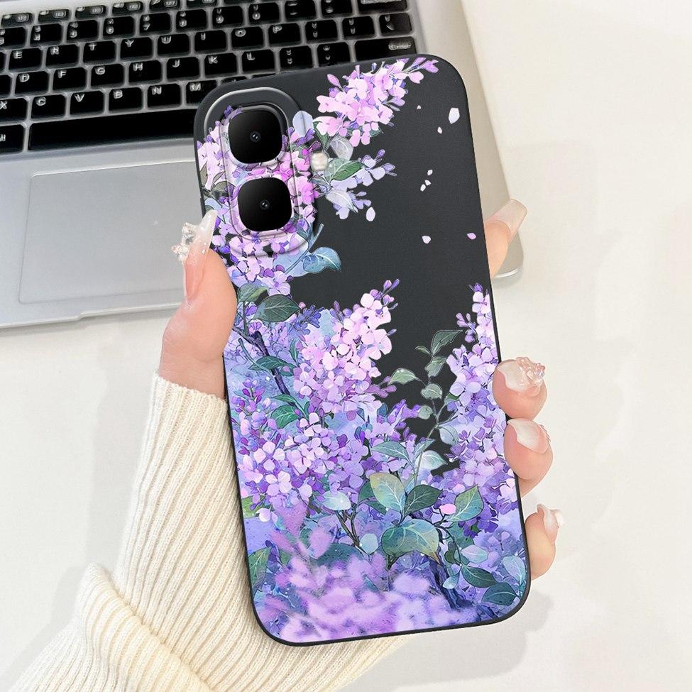 For Tecno Pop 10 4G Cover Case Silicone Cute Cartoon Fashion Flowers Love Shockproof Cover For Techno Pop 10 Phone Case Bumper