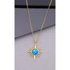 925 Sterling Silver Opal Stone Pole Star Necklace