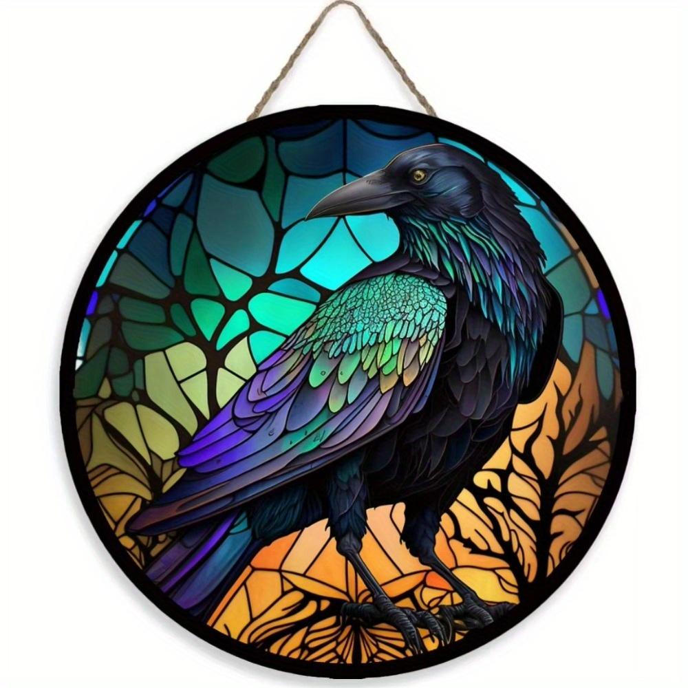 1 шт. 2d плоский круглый деревянный плоский знак - 20 см Знак с изображением птицы павлина, украшение для офиса и дома, подарки на День матери, настенные декоративные элементы на День благодарения