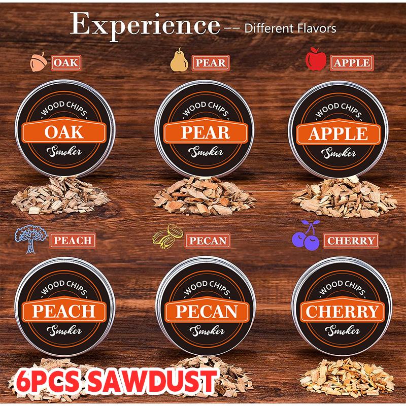 Премиальный набор для копчения виски-коктейлей с 6 коробками древесной щепы для барных напитков, кухонный набор инструментов для бармена, креативные подарки для питья