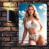Винтажный Металлический Алюминиевый Знак с Изображением Девочки 8x12 Дюймов  Сверленые Отверстия Легко Вешать Декор на Пляжную Тему для Дома Гаража Клуба Отдыха