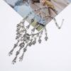 Винтажное геометрическое ожерелье с подвеской в виде черепа и цепочкой с кисточкой для готических и панк-фанатов