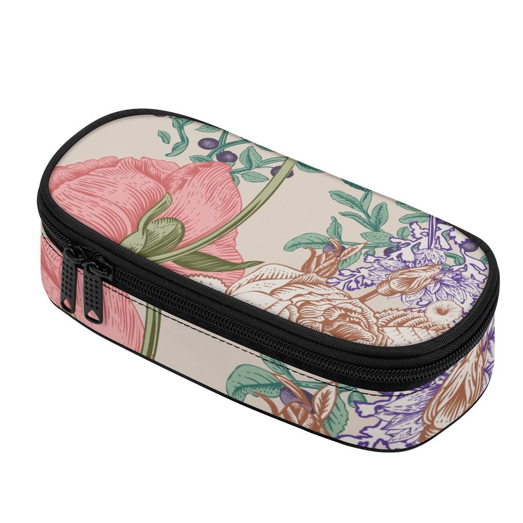 Pencil Bag Roomy Interior 300D Polyester Zip Around Closure with Main Compartment Mesh Pocket and Pen Slots for Teens and Students