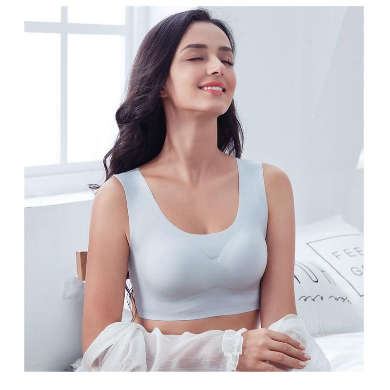 Нижнее белье с открытой спиной для женщин без стального кольца, спортивные топы на бретелях со сборками, модели больших размеров, противоударные бюстгальтеры для сна