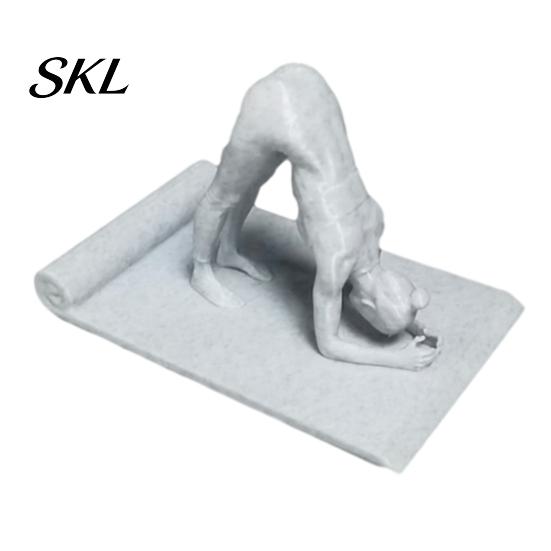 Compact Office Desk Accessory Yoga Shape Phone Stand, Creative Desktop Sculpture, Imitation Stone Space Saving Ornament Texture Decorative Ornament,