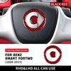 Carbon Fiber Steering Wheel Cover Sticker for Mercedes Benz Smart 451 Fortwo 2008-2015 Premium Anti-Scratch Center Mark Trim