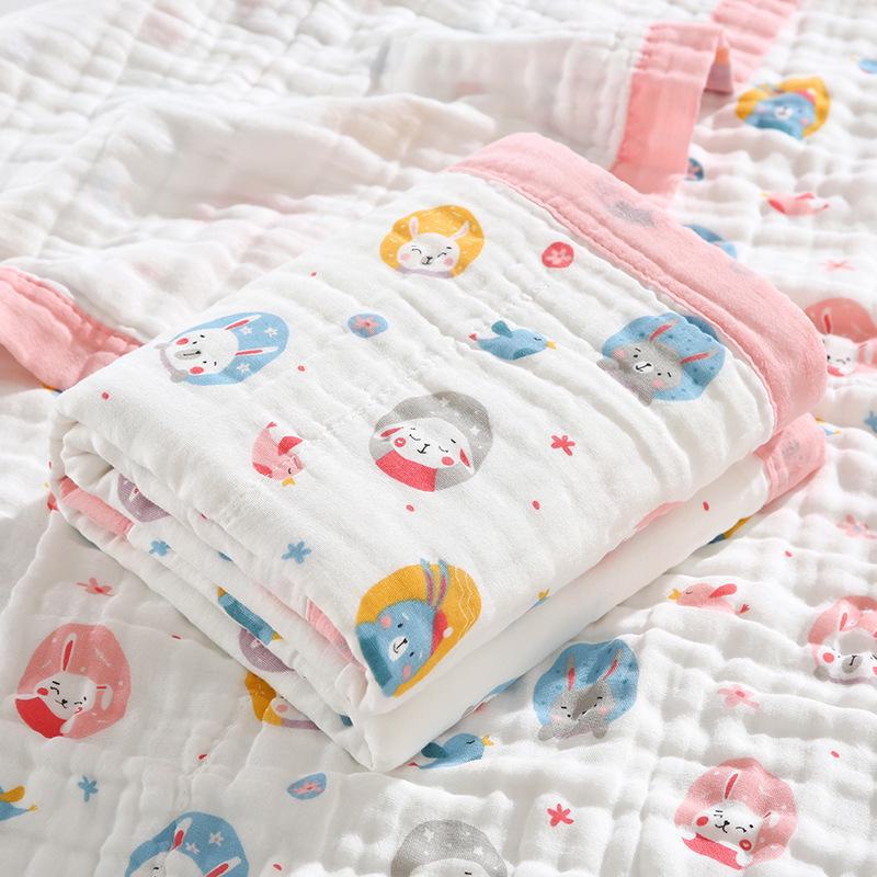 A-Class Soft Infant Cotton Gauze Bath Towel & Blanket, Six-Layer, Universal for All Seasons.