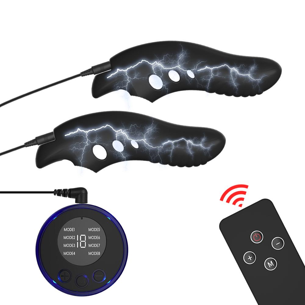 G Spot Stimulation Massage Electric Shock Finger Vibrator Clitoris Nipple Vaginal Anal Adult Game Sex Toy for Women Couples 18+