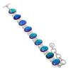 Blue Triplet Opal Gemstone 925 Sterling Silver Bracelet 7-8"