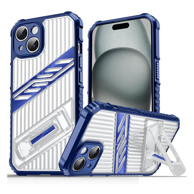 KEYSION Противоударный чехол для iPhone 15 Pro Max 15 Plus Прозрачный PC+силиконовый чехол-подставка для телефона для iPhone 15 Pro Max