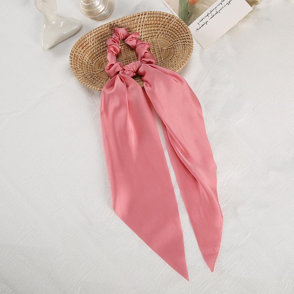 Модные женские резинки-скранчи с лентами, эластичные резинки для волос, бант-шарф, однотонная повязка на голову для девочек, дамские резинки для волос, завязки, аксессуары для волос
