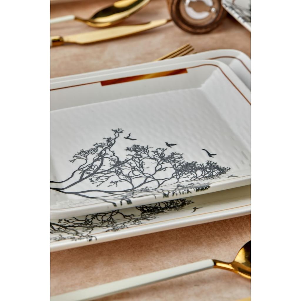 24 Piece Catalen Square Dinner Set For 6 People - Luxury Dining Set