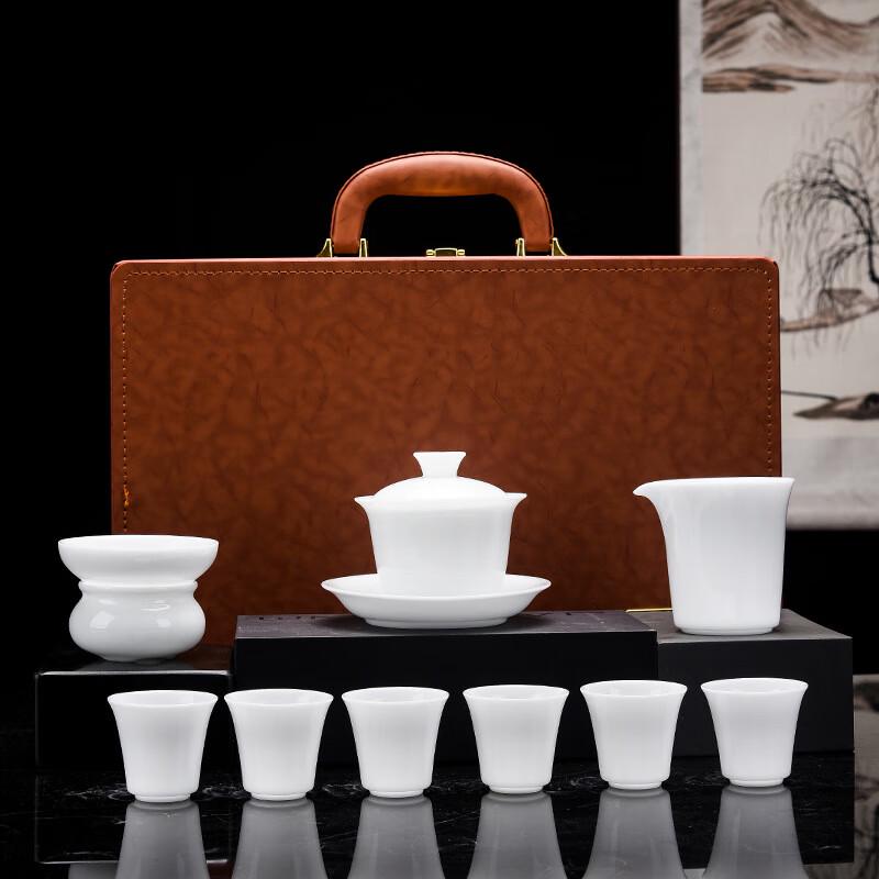 Ice Jade White Porcelain Kung Fu Tea Set