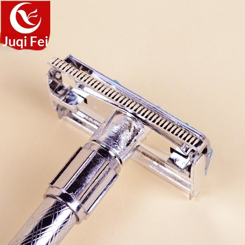 Double Edge Classic Men's Shaving Razor Portable Manual Beard Shaver for Outdoor Camping Grooming Use