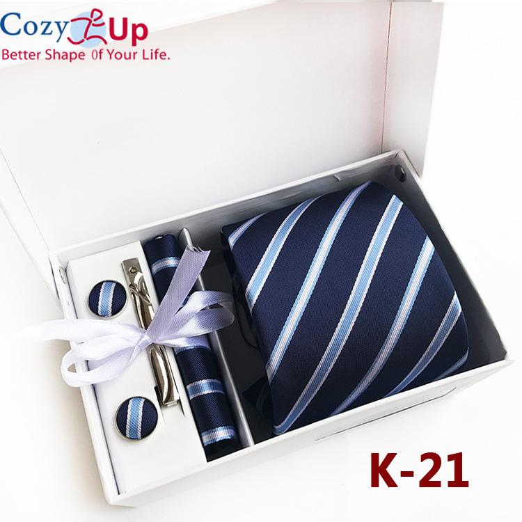 Cozy Up Мужской набор галстуков, карманный квадратный зажим, носовой платок, запонки, галстук для мужчин