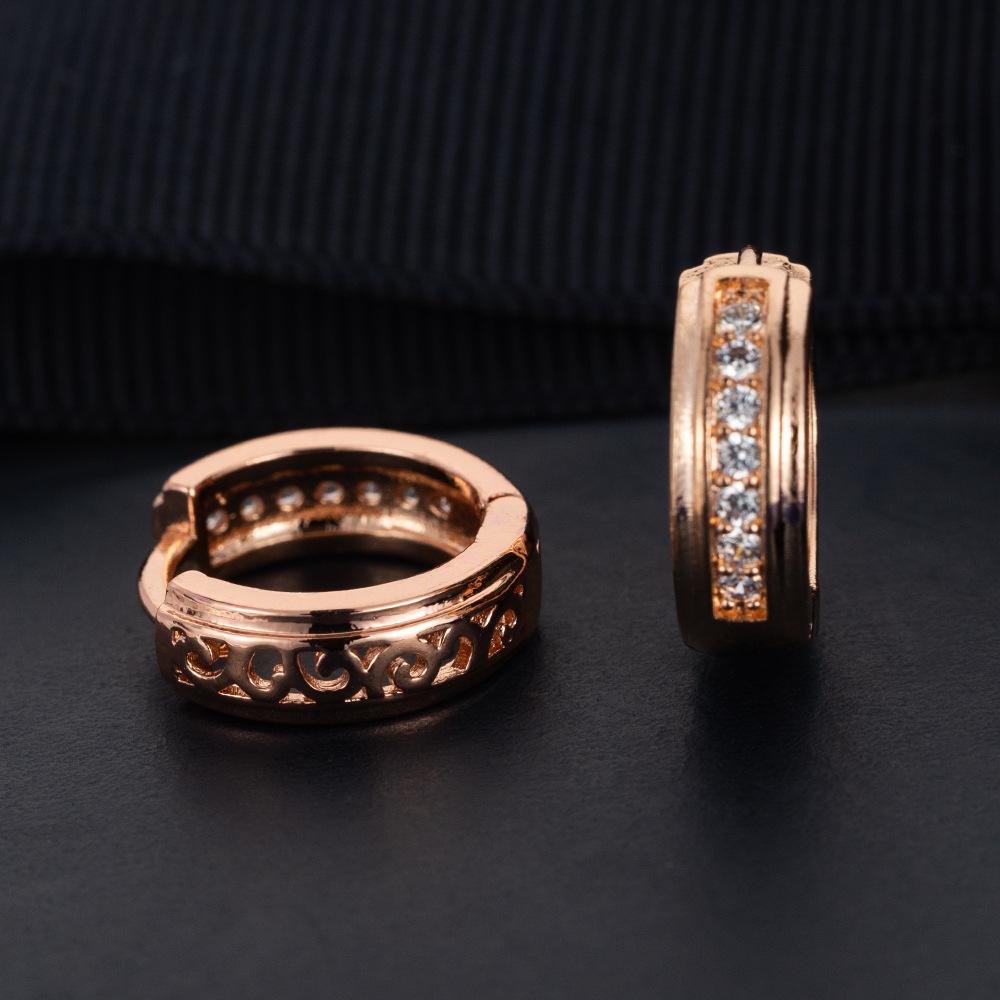 Полые серьги из розового золота с рисунком, инкрустированные микробриллиантами, в подарок для элегантных женщин