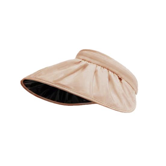 Women Sun Hat Empty Top Design Adjustable Fit Outdoor Wide Brim Sun Protection Hat Portable Roll-Up Hiking
