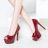 Nude Red Black Heeled Pumps Shoes Woman High Heels Platform Fashion Peep Toe Women's Heeled Office Party Dress Wedding Shoes