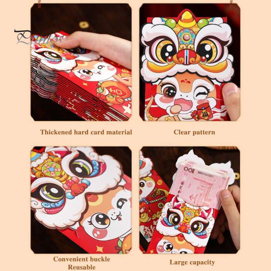 6 шт. Красные конверты с изображением змеи в виде мультяшных змей, год змеи, счастливые деньги, красные пакеты, праздничные конверты для денег, держатели для денег для свадеб в честь китайского Нового года