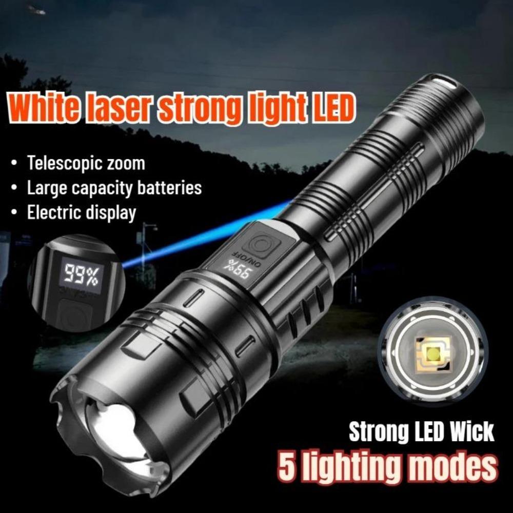 Портативный мощный светодиодный тактический фонарик со встроенной батареей типа C перезаряжаемый уличный дальний аварийный фонарик для кемпинга