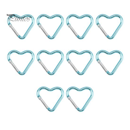20 шт. карабин в форме сердца, прочный алюминиевый брелок, зажим, пружинный крючок, пряжка для рюкзака, бутылка для воды, аксессуары для кемпинга на открытом воздухе