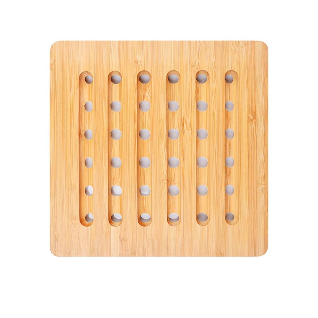 Hollow Eco-friendly Bamboo Natural Heat Resistant Dishes Holder Pot Trivet Pan Stand Insulation Mat