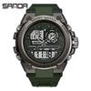 Sanda Men's Large Dial Multifunctional Waterproof Sports Watch with Alarm