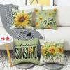 Spring and Summer New Home Sofa Cushion Plant Flower Pillow Letter Printing Heat Transfer Linen Nordic