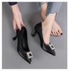 High Heels Women's 2025 Autumn New Pointed Women's Shoes Rhinestone Temperament Muse Versatile Fashion Soft Sole Work Shoes