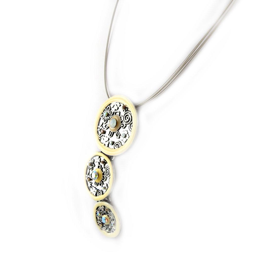 Les Trésors De Lily [E0670] — Дизайнерское колье «Гейша» бежевого цвета