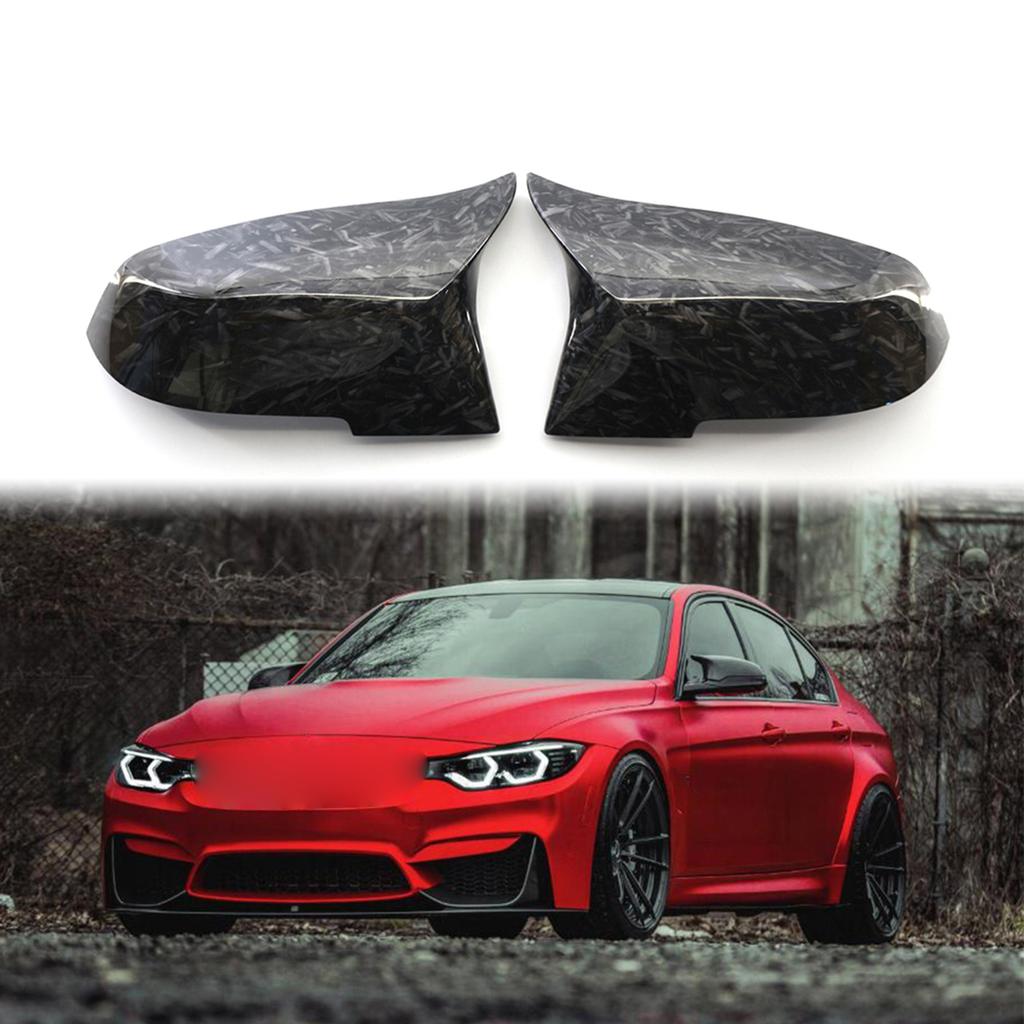 Upgrated Rearview Mirror Shells Side Wing Mirror Cover Cap Pair Replacement for BMW F32 F30 F31 F33 F36(Forged carbon