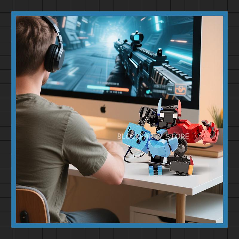 Non-Toxic Moc Bricks Switch Game Controller Mecha Building Blocks Transforming Robot Model Assembly Toys For Kids New Year Gifts