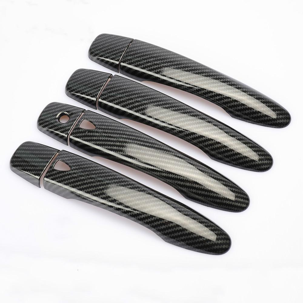 Carbon Fiber Car Door Handle Cover Trim Stickers For Nissan March Micra 2017 2018 Car Styling