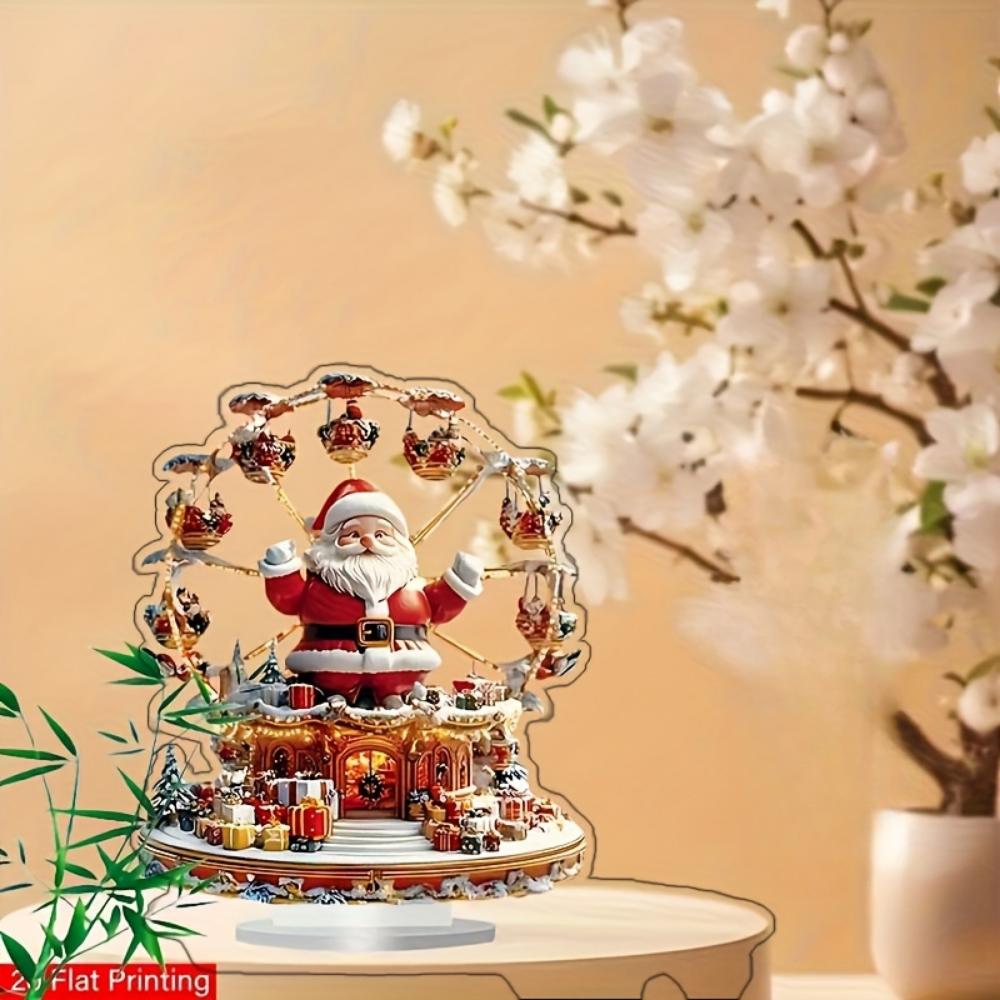 Богемный Санта, 2D плоский акрил, украшения, орнаменты, подходит для гостиной, офиса, Рождества, Хэллоуина