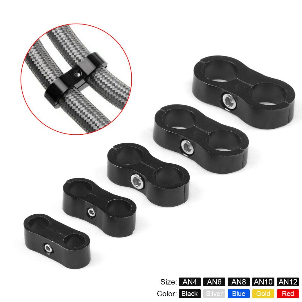 Anodized Line Separator Braided Rubber Hose Line Clamp Hose Line Clamp Double Hole Line Clamp