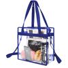 [Dotcom Prime] Clear Tote Bag, Transparent Shoulder Bag for Shopping, Large Capacity, Blue