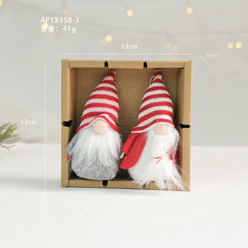Christmas Tree Santa Claus Snowman Cloth Pendants Cute Figurines & Dolls Set of Accessories Small Decorations Ages 5-7