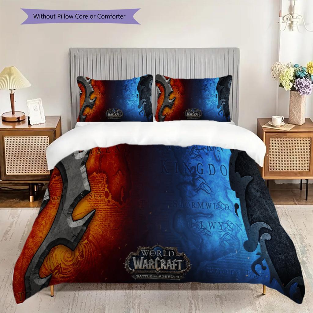 Epic Fantasy Battle Scene Bedding (1 * duvet cover + 2 * pillowcase, without core) 2D Flat Soft and comfortable Bedding set Christmas birthday gift