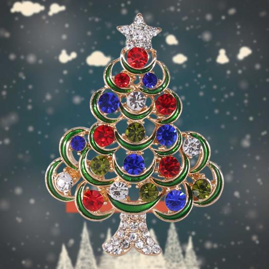 Брошь в форме рождественской елки Красочная брошь для длительного ношения на рубашке