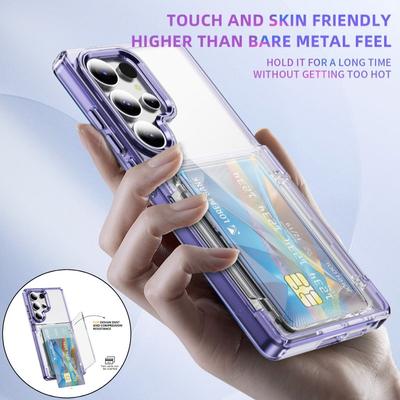Чехол-держатель для карт HD Clear Card Stand для Samaung Galaxy S25 Ultra S25 S24 Plus S23 S22 Ultra Bracket, акриловый чехол