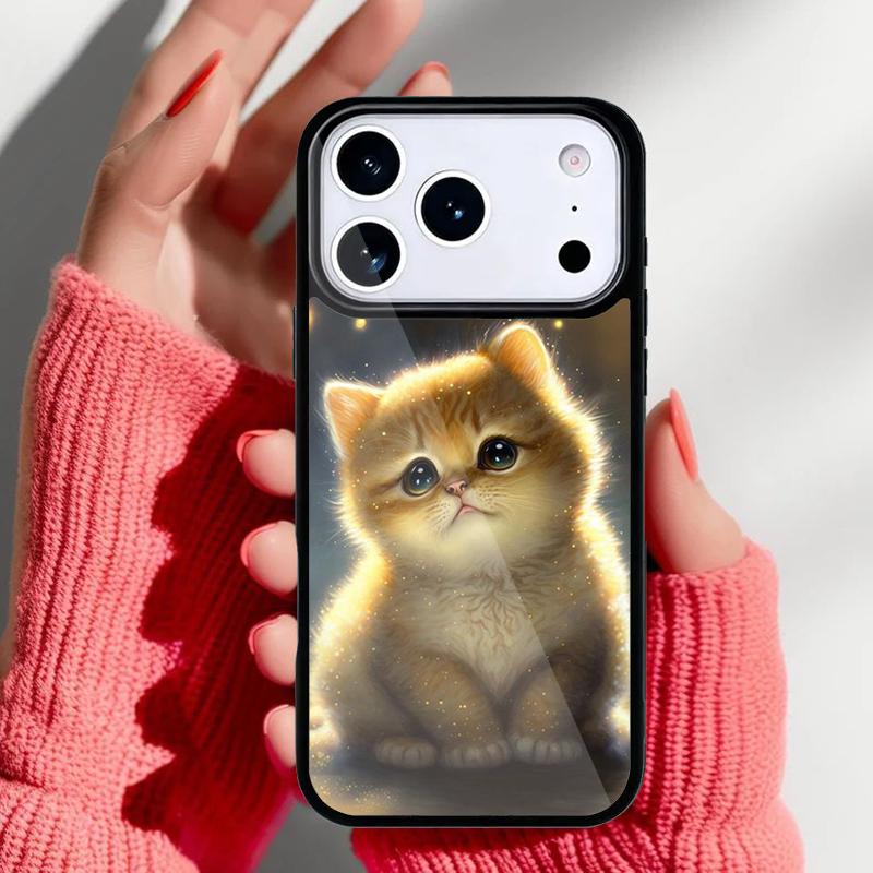 Милый чехол для телефона с животным-кошкой для iPhone 17 16 15 14 13 Pro Max Задняя крышка для 12 11 Pro Coque