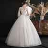 Mid-sleeved Wedding Dress with a Single Shoulder Korean Bride Was Thin and Large Size Female Skirt