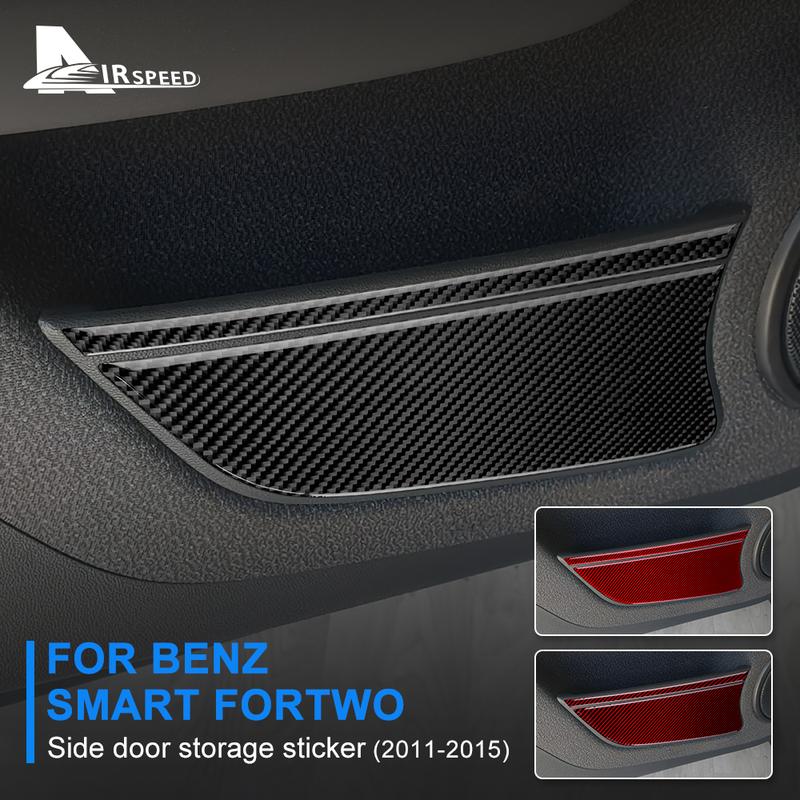 Настоящее мягкое углеродное волокно для Mercedes Benz Smart 451 Fortwo 2011 2012 2013 2014 2015 Наклейка-отделка для кармана боковой двери Аксессуары