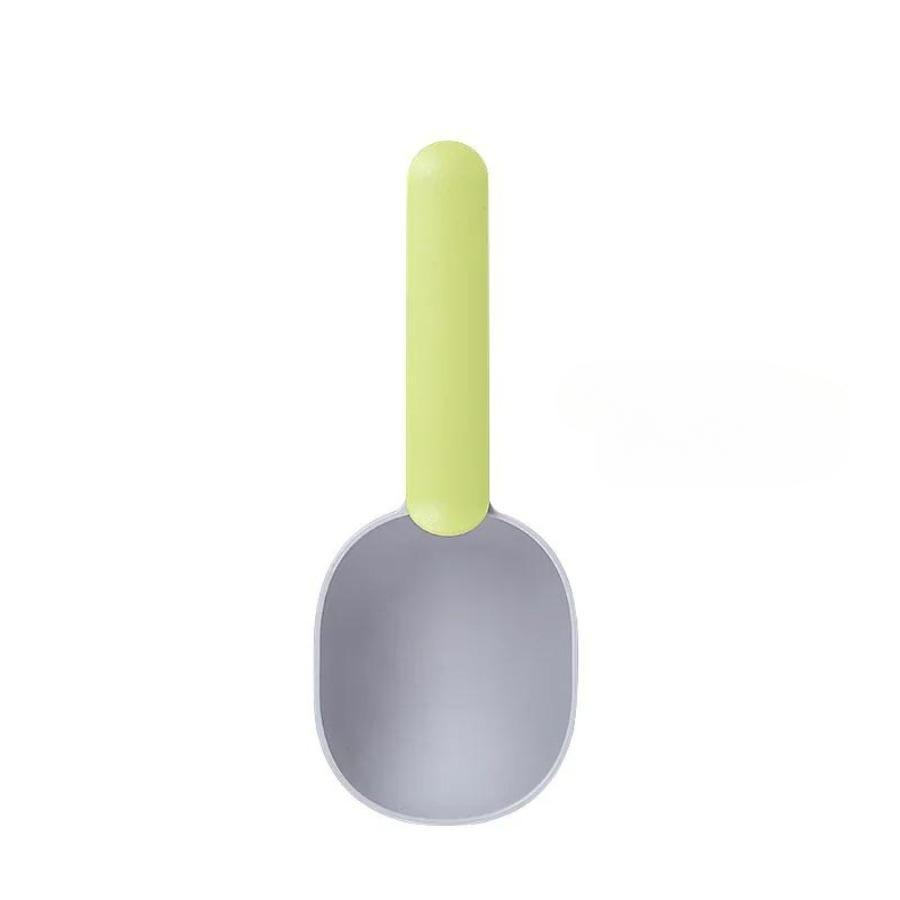 Ложка для корма для домашних животных Многофункциональная ложка для корма для собак Ложка для кормления для кошек Ложка для кормления Герметичный зажим для пакета Креативный мерный стаканчик Изогнутый дизайн