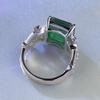 2023 Кольцо из стерлингового серебра 925 пробы прямоугольной огранки «изумруд» (10x12мм)