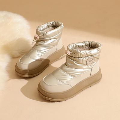 Женские зимние сапоги, новые зимние бархатные теплые хлопковые туфли на высокой подошве, нескользящие, повседневные, универсальные женские туфли