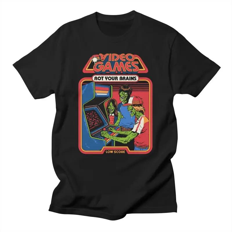 Винтажная футболка Horror Alien Are Tshirt Men We Here Yet Funny Death Demon Harajuku Men Tee 90 Evil Graphic Camisetas Ropa Hombre