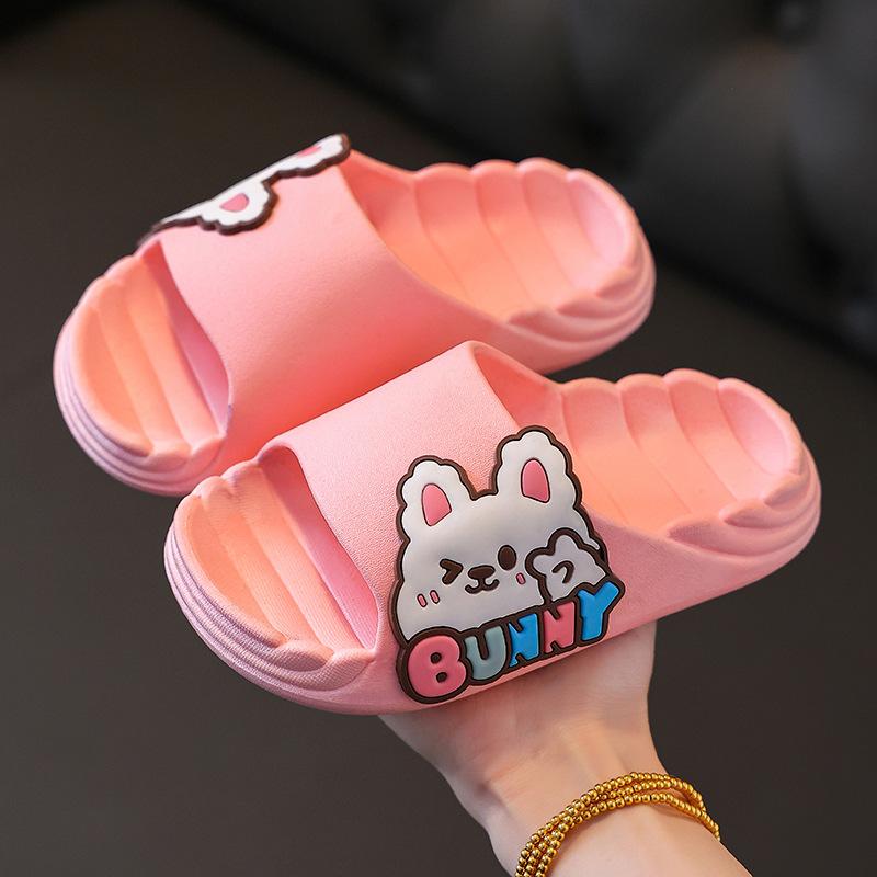 Мальчик мультфильм милый медведь дышащий открытый носок простые пляжные туфли 2024 лето новые девочки кролик милый домашний тапочки детская мода ПВХ